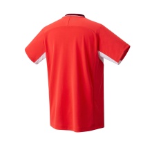 Yonex Badminton-Tshirt Crew Neck Tournament (offizielles Shirt der Nationalmannschaft) 2024 rot Herren